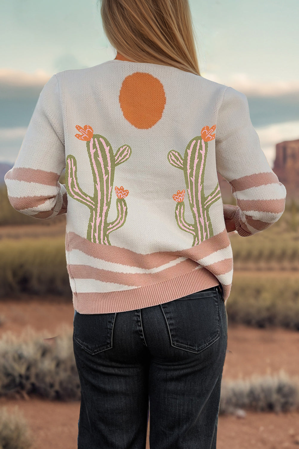 Desert Cactus Buttoned Front Cardigan