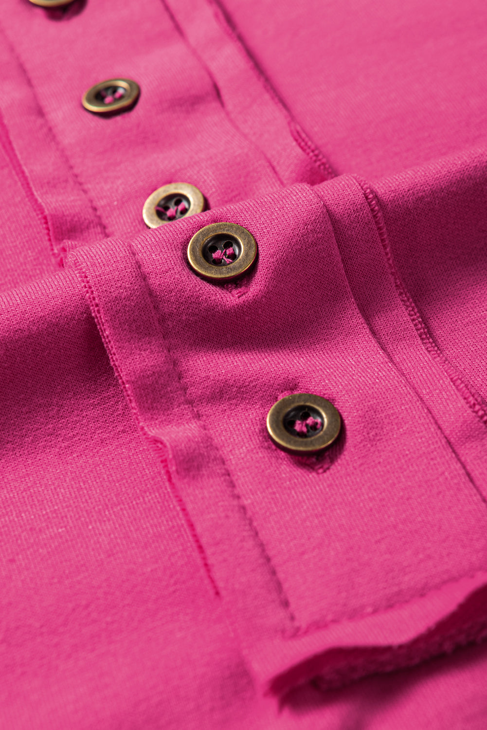 Drop Shoulder Henley Buttons Sweatshirt