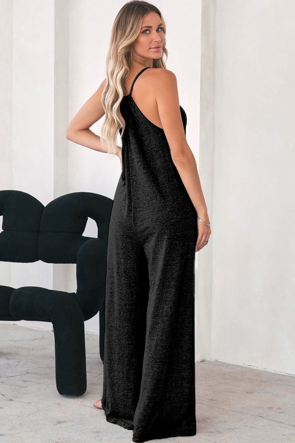 Spaghetti Strap Wide Leg Jumpsuit