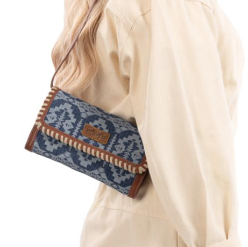 Wrangler Southwestern Print Wallet/Shoulder Bag