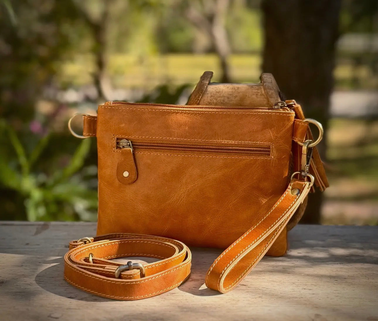 UPCYCLED LV COWHIDE & LEATHER CROSSBODY WRISTLET