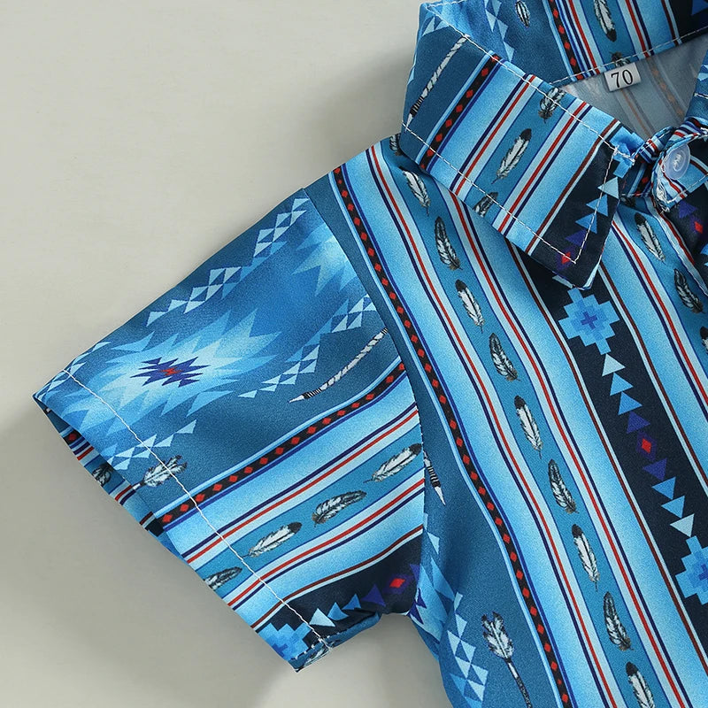 Little Boy's Aztec Button Up