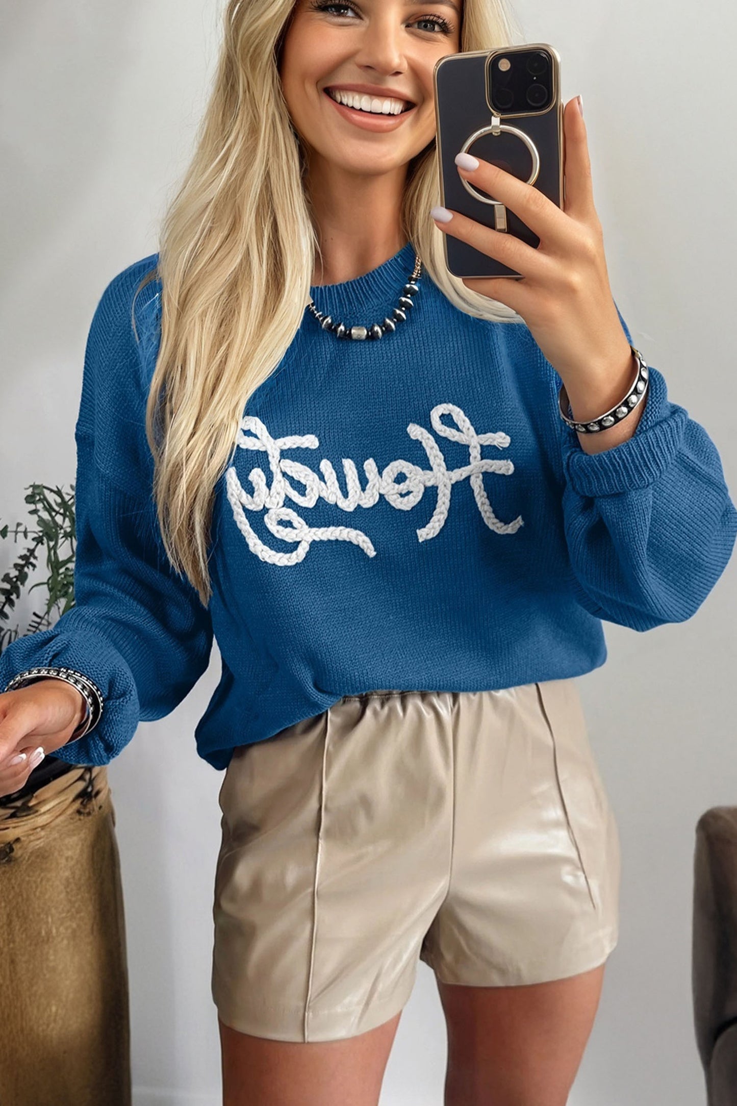 Howdy Embroidered Western Sweater
