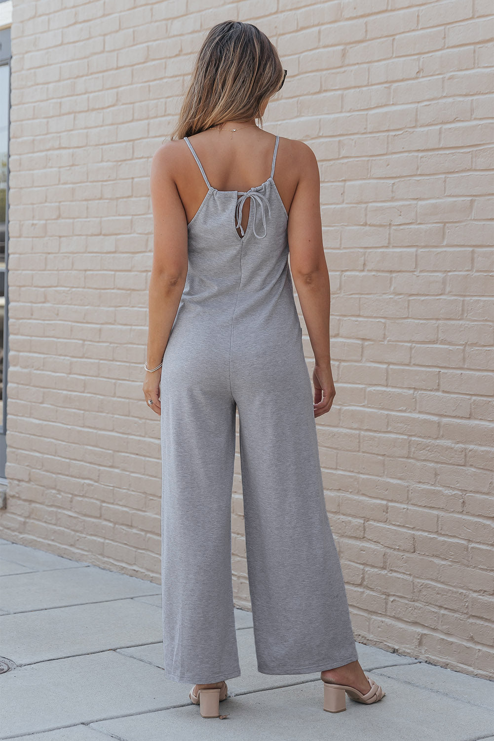 Spaghetti Strap Wide Leg Jumpsuit