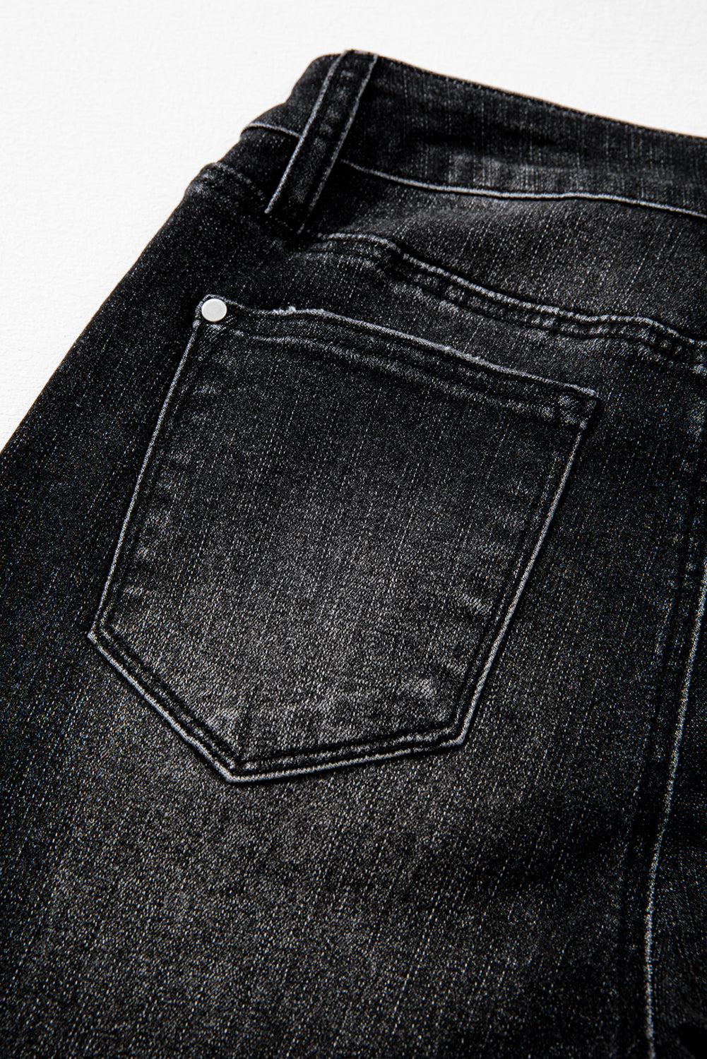 Mineral Wash Raw Hem High Waist Flared Jeans