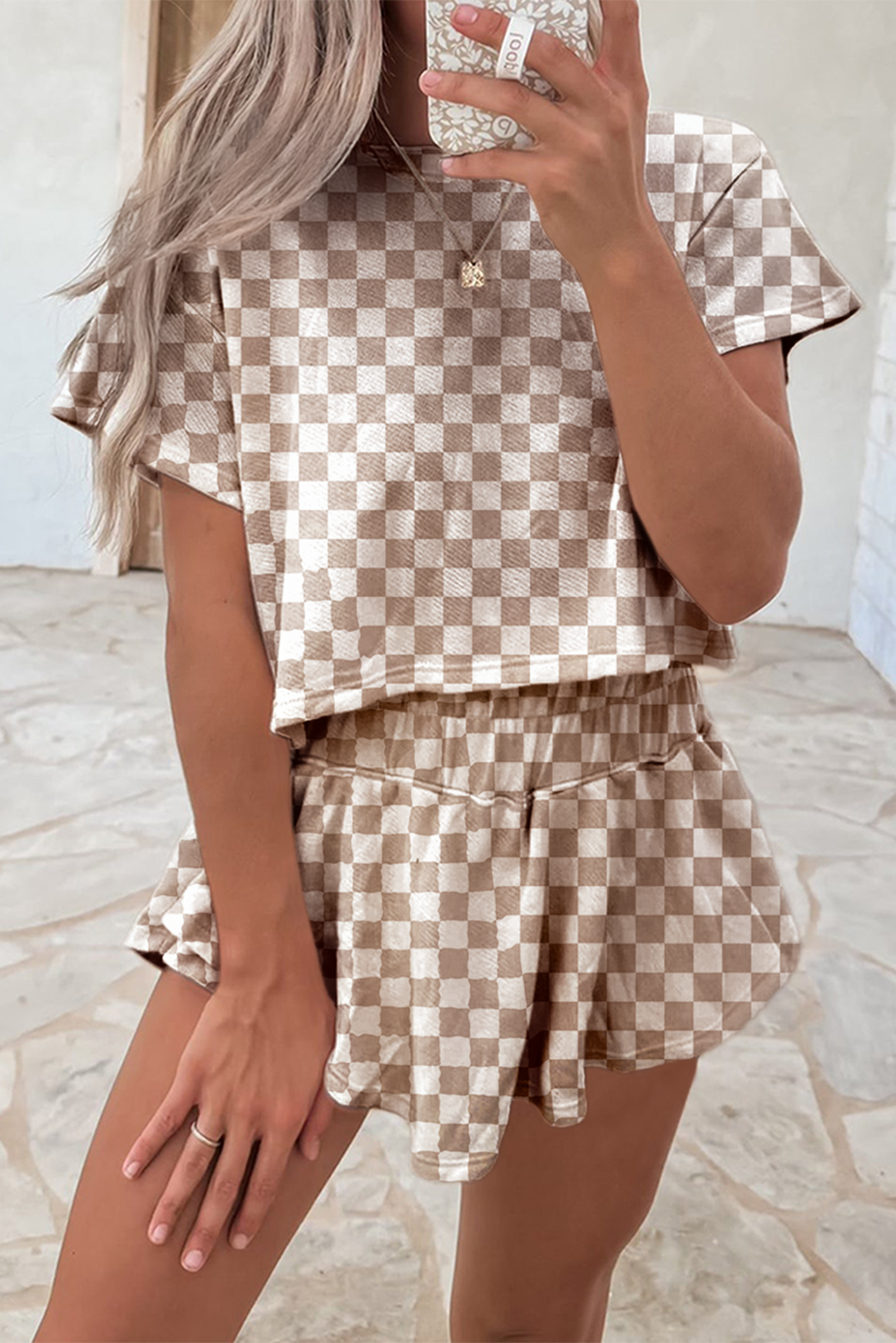 Brown Checkerboard Set