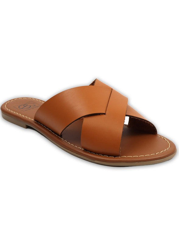 Cross Band Slide Sandals