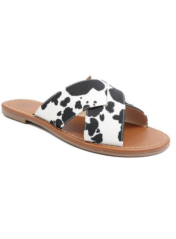 Cross Band Slide Sandals