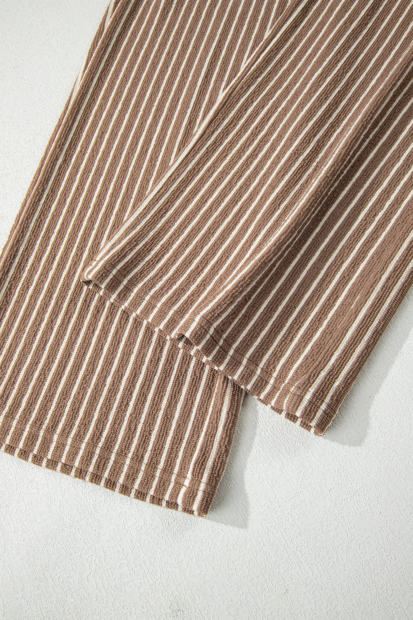 Striped Drawstring Waist Cropped Pants 2 Piece Set