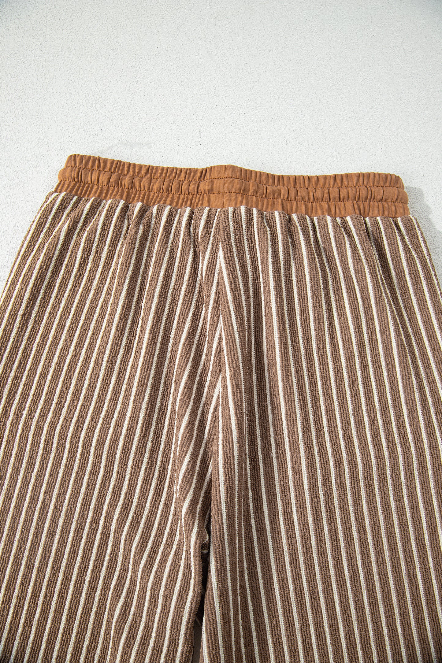 Striped Drawstring Waist Cropped Pants 2 Piece Set