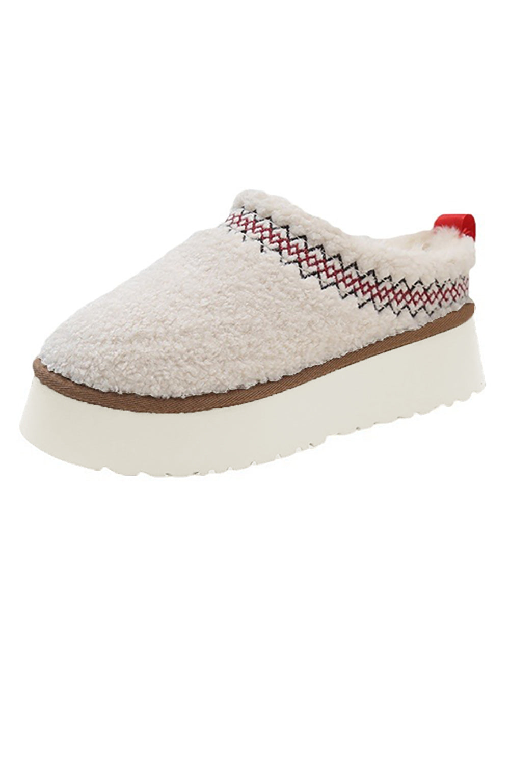 Embroidered Sherpa Plush Thick Soles