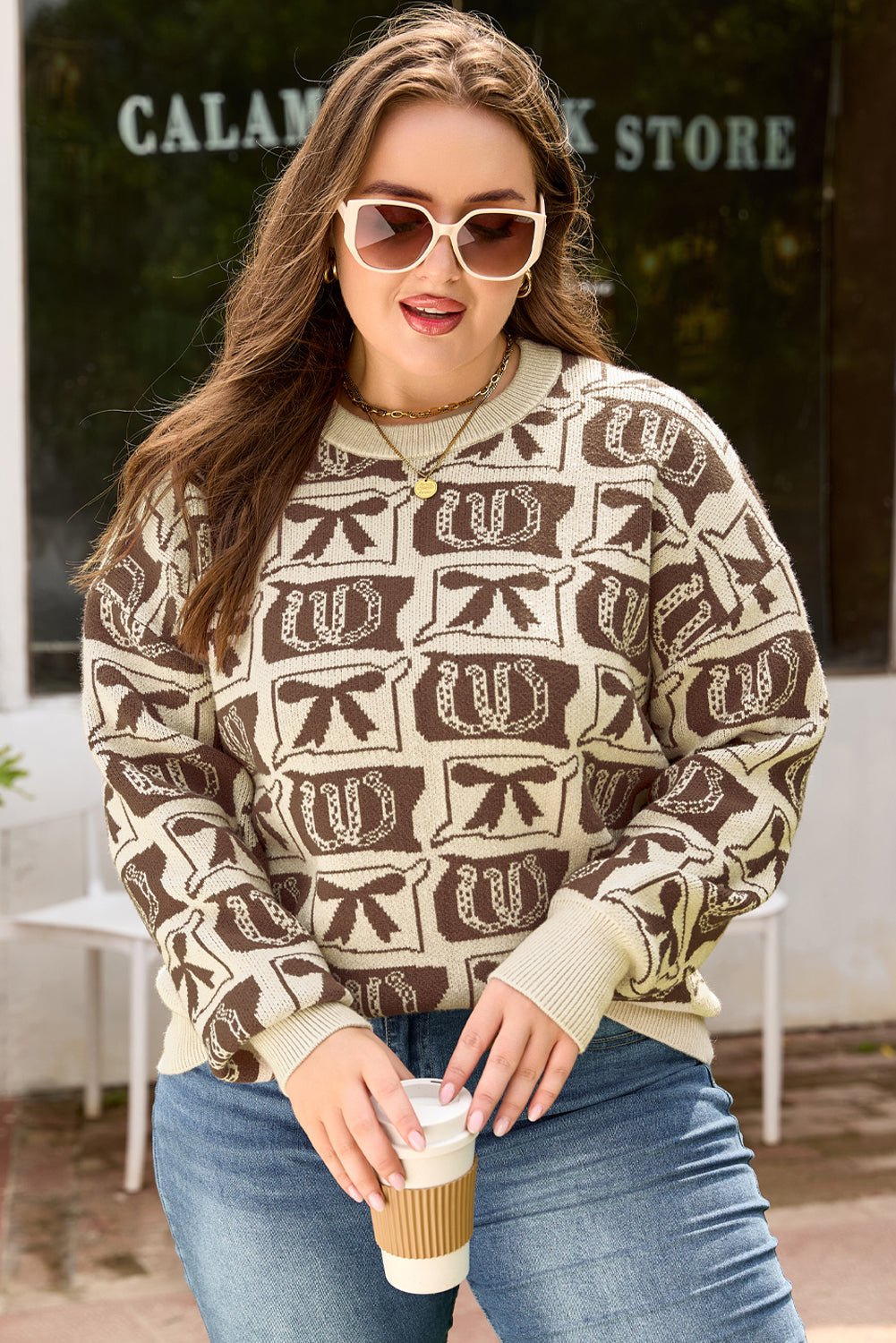 Bow & Horseshoe Plus Size Sweater