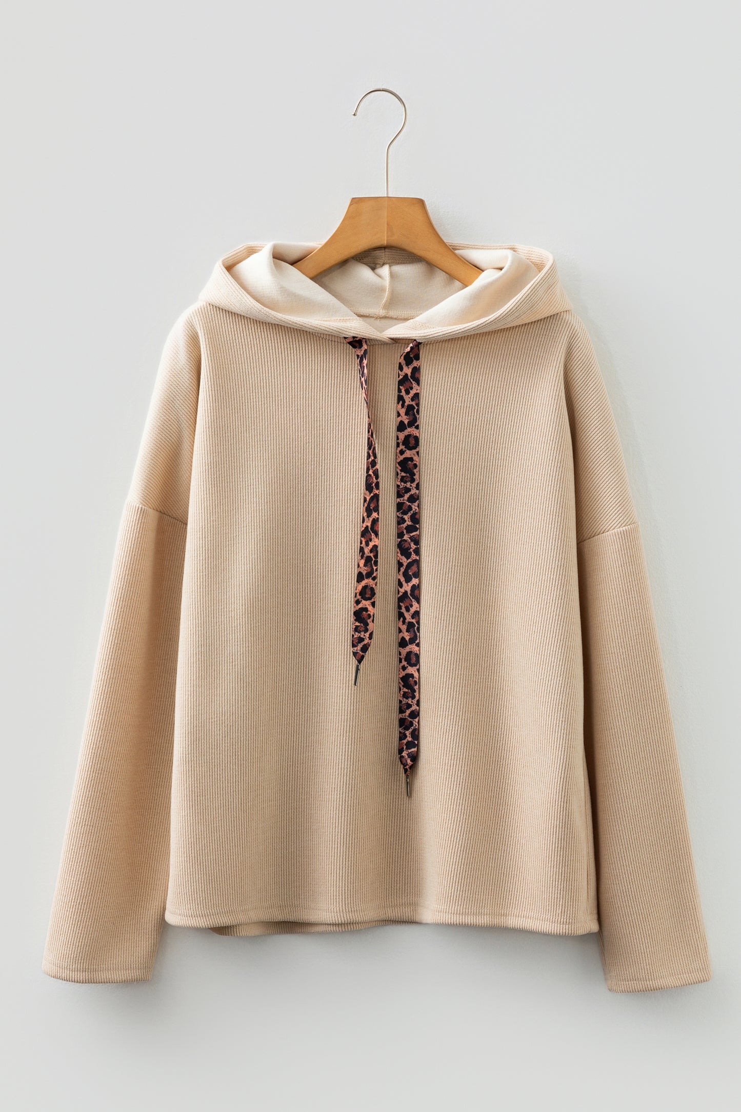 Thermal Textured Leopard Hooded Sweatshirt