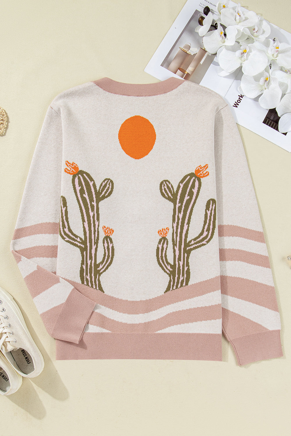 Plus Western Desert Cactus Buttoned Cardigan