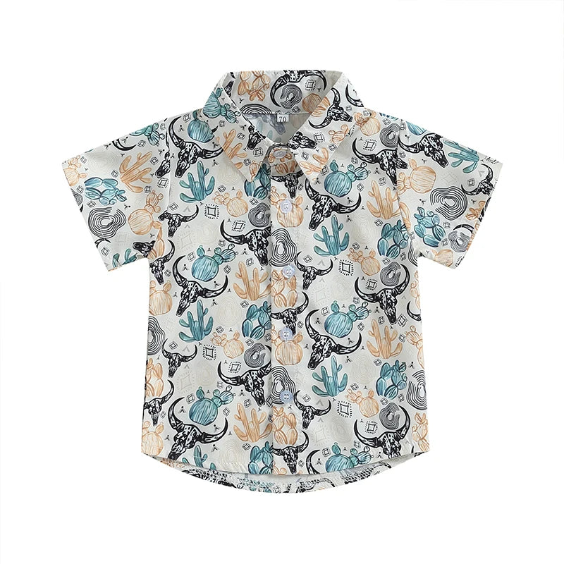 Western Print Button Up Shirts