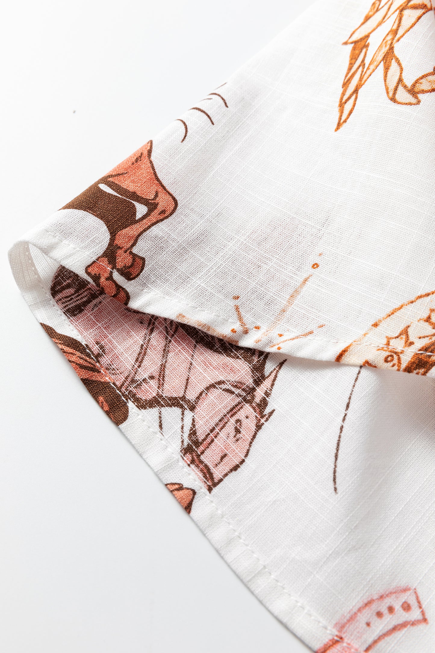 White Rodeo Cowgirl Print Western Button up Top