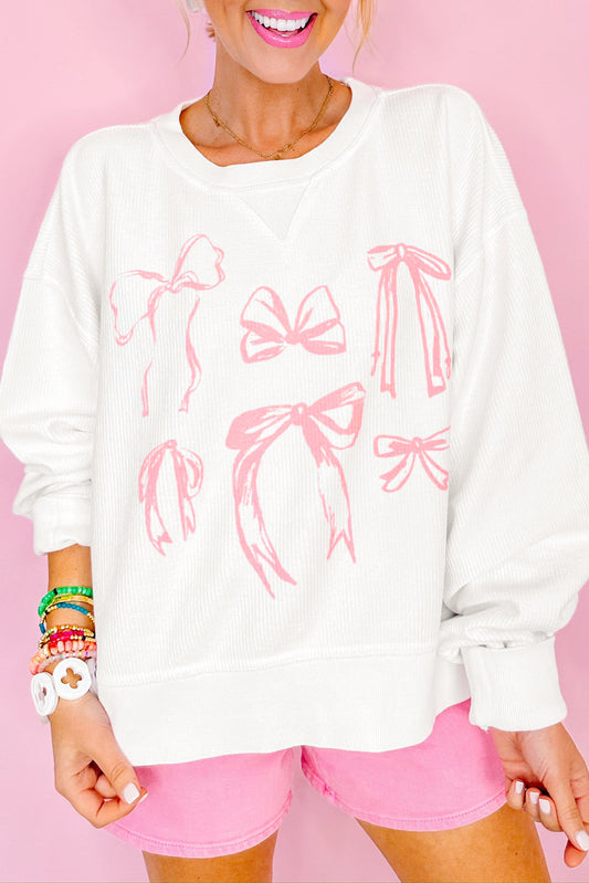 White Bowknot Sweatshirt