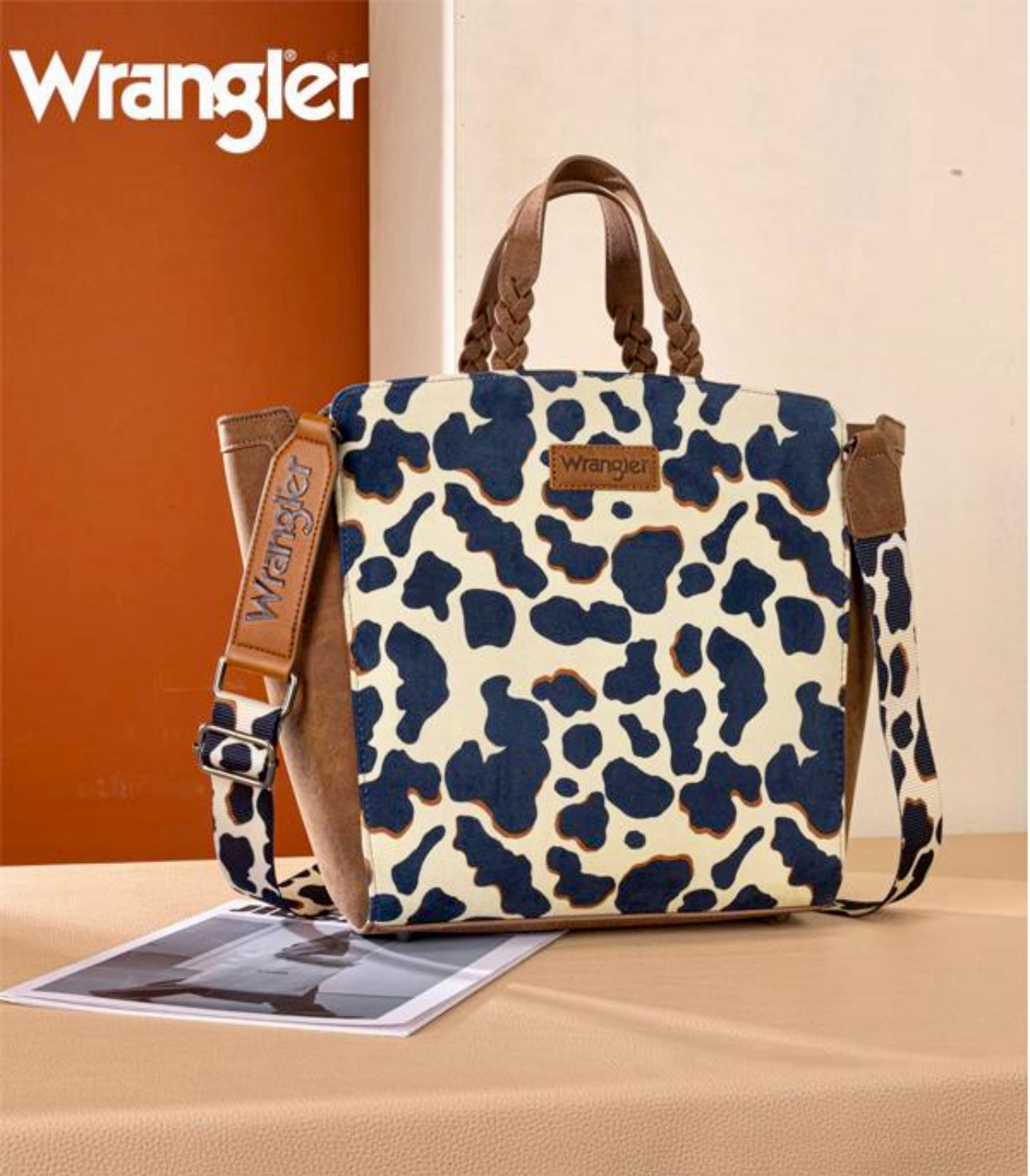 Wrangler Cow Print Concealed Carry Tote/Crossbody Purse