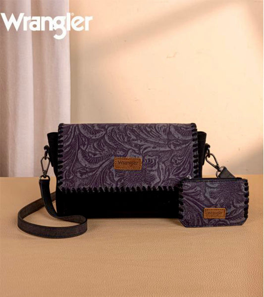 Wrangler Vintage Floral Printed Crossbody Bag with Small Pouch