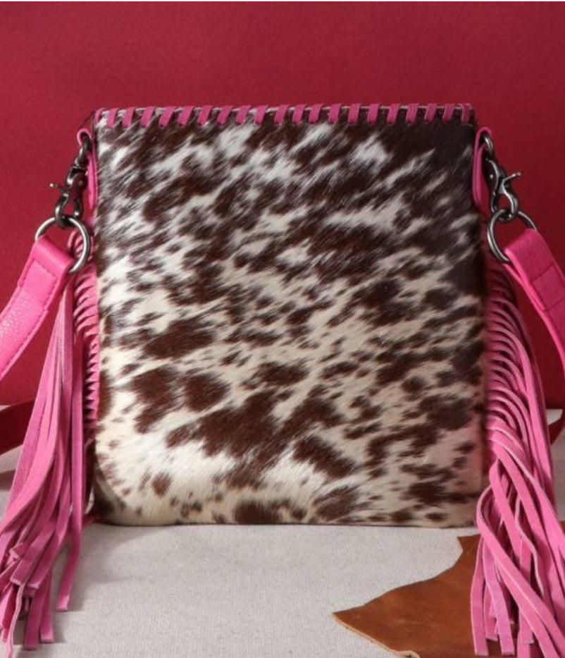 Trinity Ranch Hair-On Cowhide Fringe Concealed Carry Crossbody Bag
