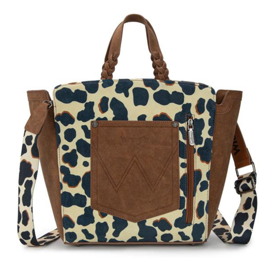 Wrangler Cow Print Concealed Carry Tote/Crossbody Purse