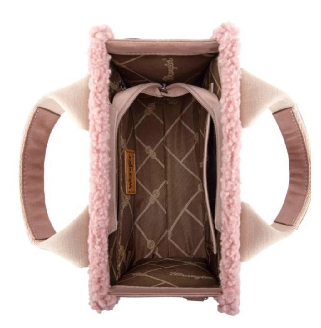 Wrangler Sherpa Small Canvas Tote/Crossbody Purse