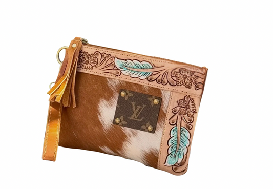 UPCYCLED LV COWHIDE & LEATHER CROSSBODY WRISTLET