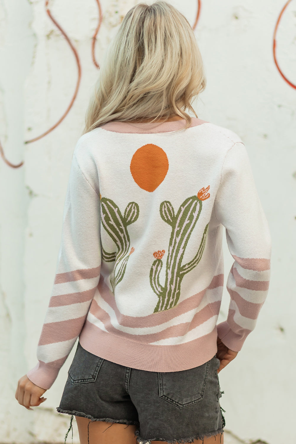 Desert Cactus Buttoned Front Cardigan