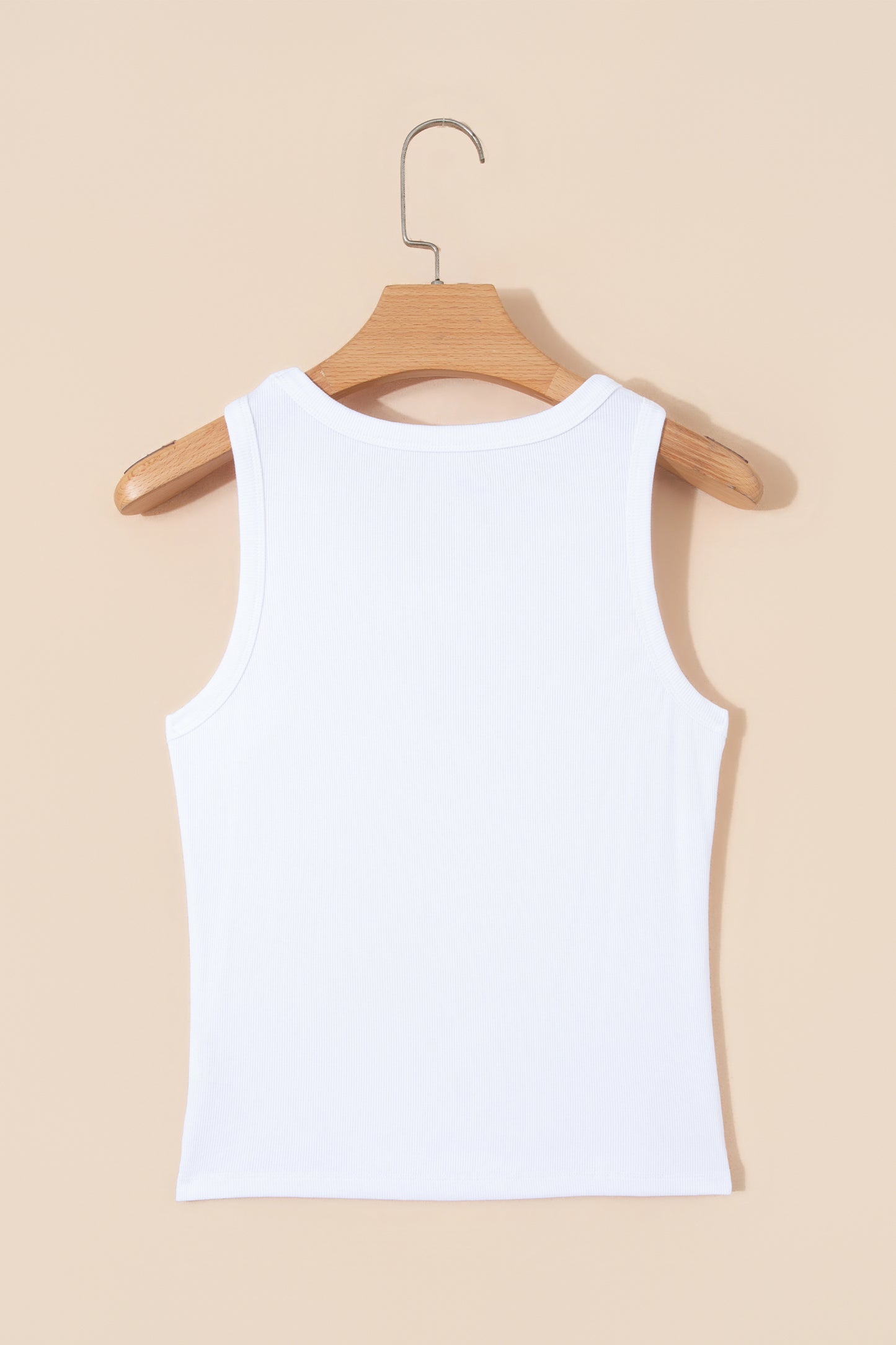 White Western Rodeo Embroidered  Ribbed Cropped Tank
