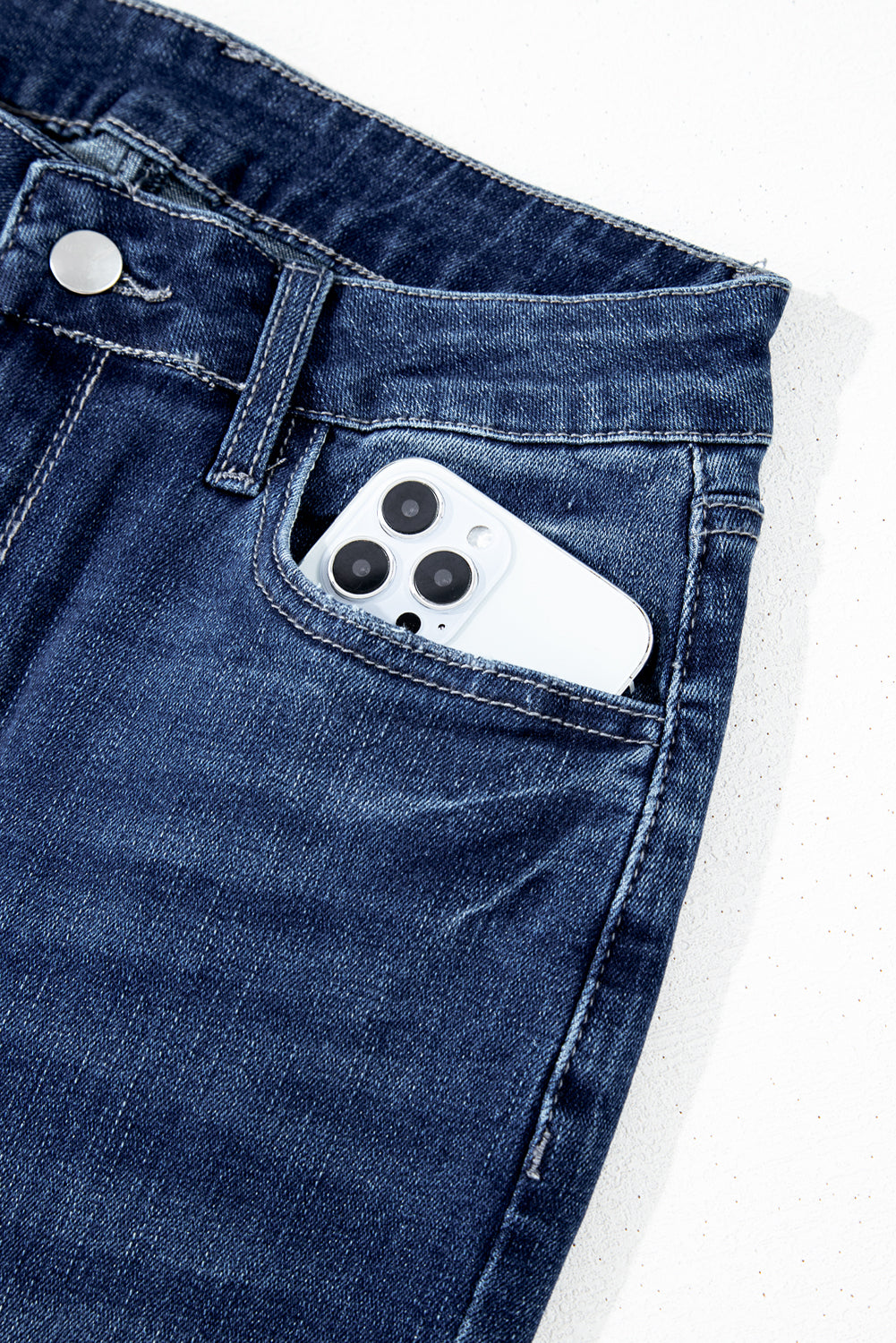 Mineral Wash Raw Hem High Waist Flared Jeans