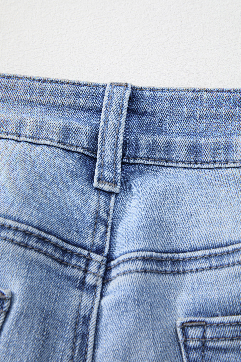 Mineral Wash Raw Hem High Waist Flared Jeans