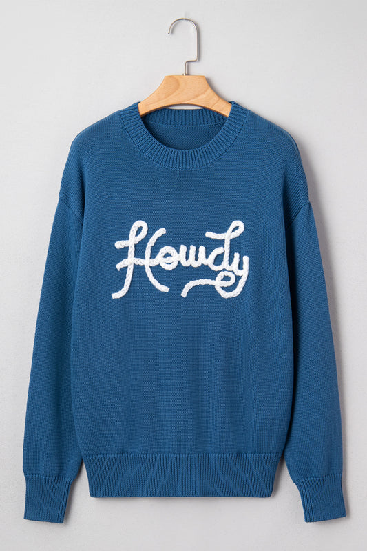 Howdy Embroidered Western Sweater