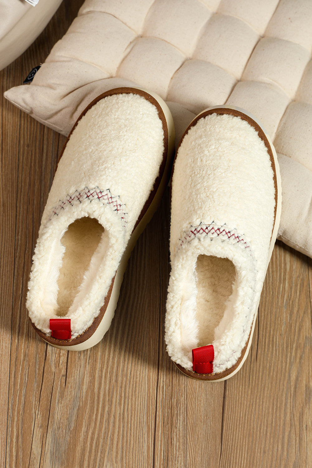 Embroidered Sherpa Plush Thick Soles