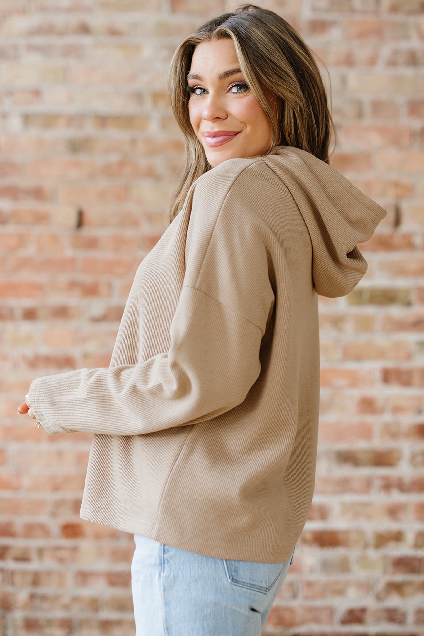 Thermal Textured Leopard Hooded Sweatshirt