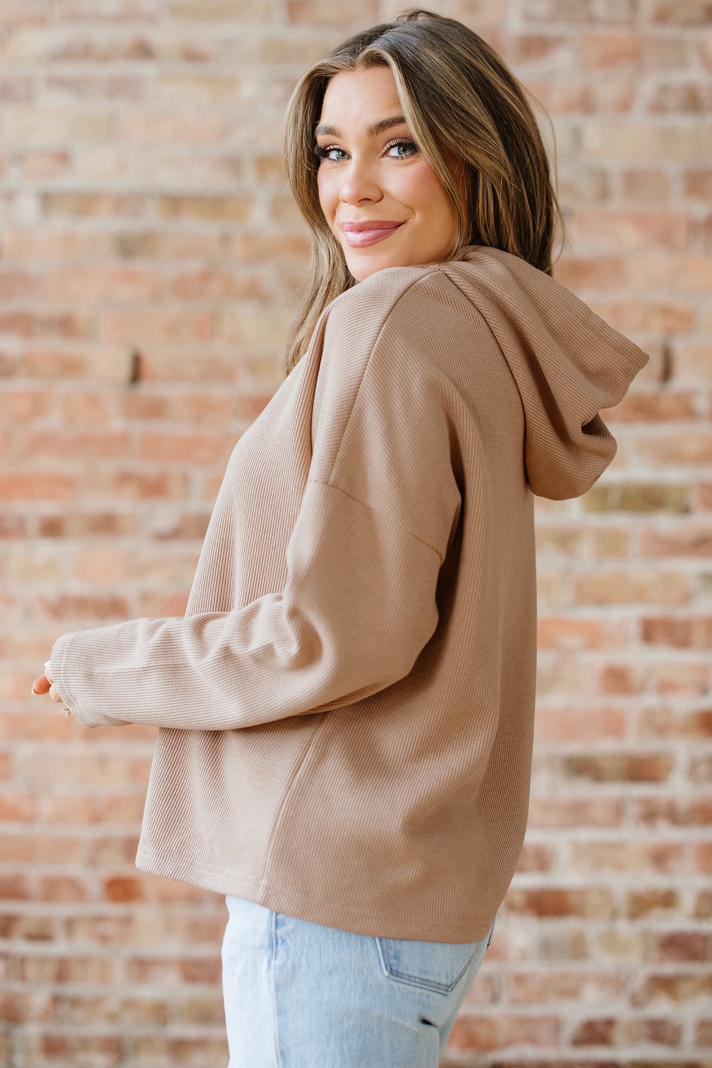 Thermal Textured Leopard Hooded Sweatshirt