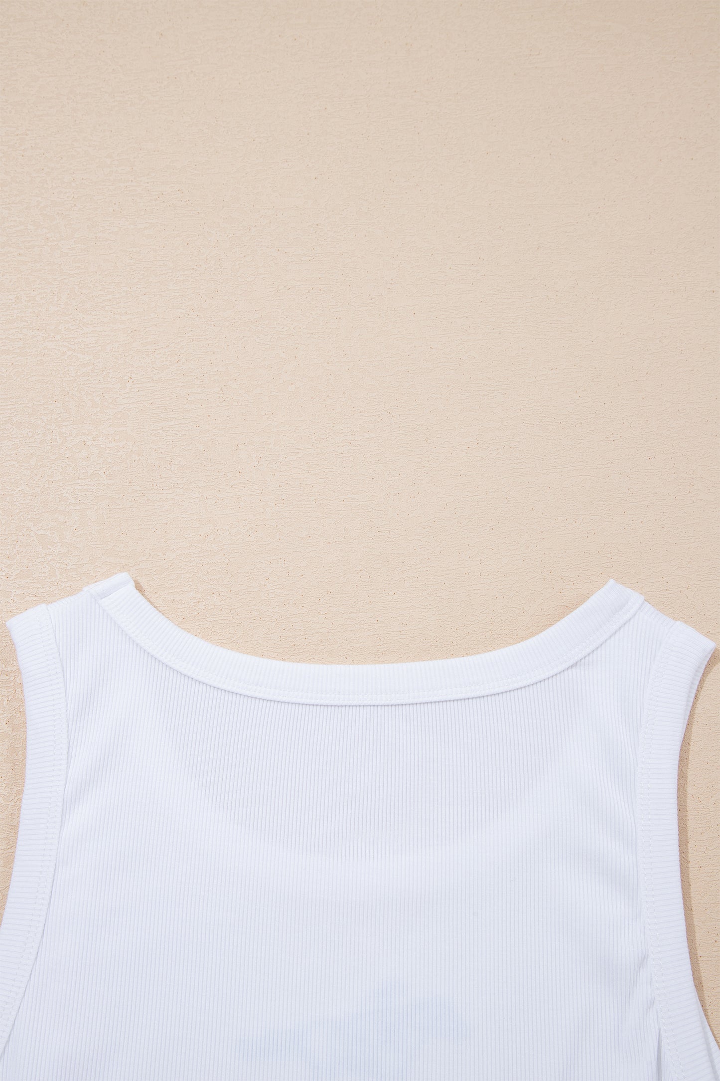 White Western Rodeo Embroidered  Ribbed Cropped Tank