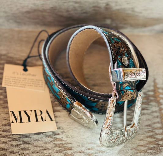 MYRA TURQUOISE LEATHER BELT