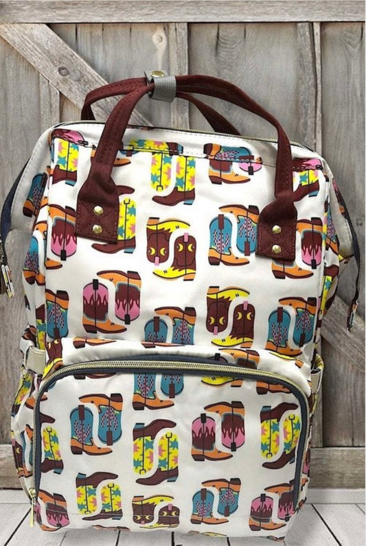 COWBOY BOOT PRINT DIAPER BAG
