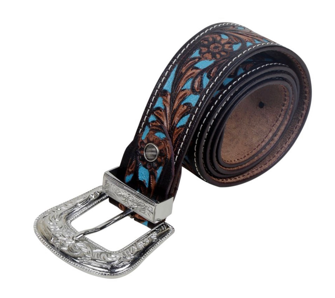 MYRA TURQUOISE LEATHER BELT