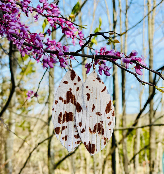 LEATHER ANIMAL PRINT EARRINGS