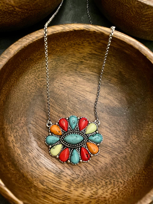 MULTI COLOR STONE NECKLACE