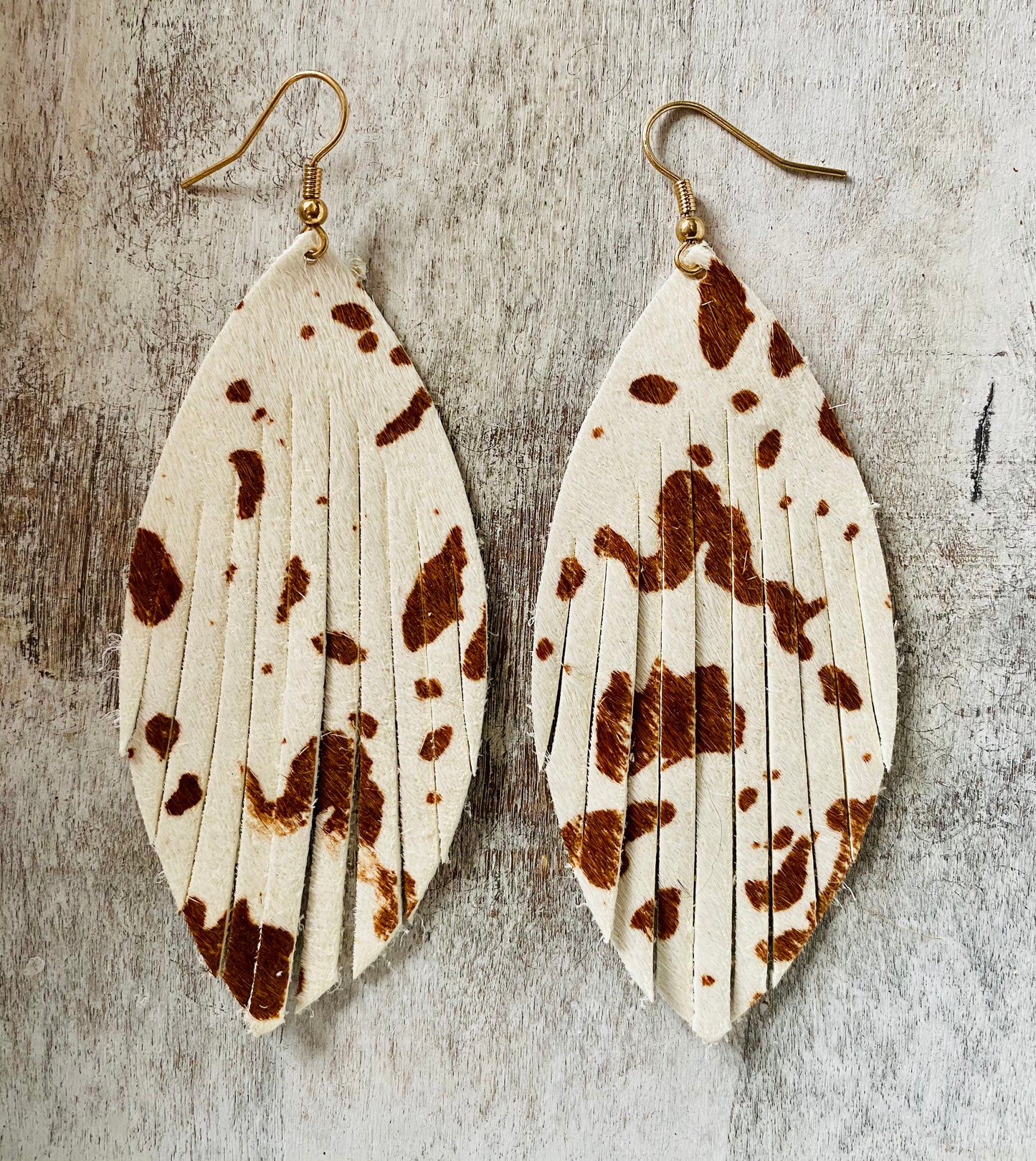 LEATHER ANIMAL PRINT EARRINGS