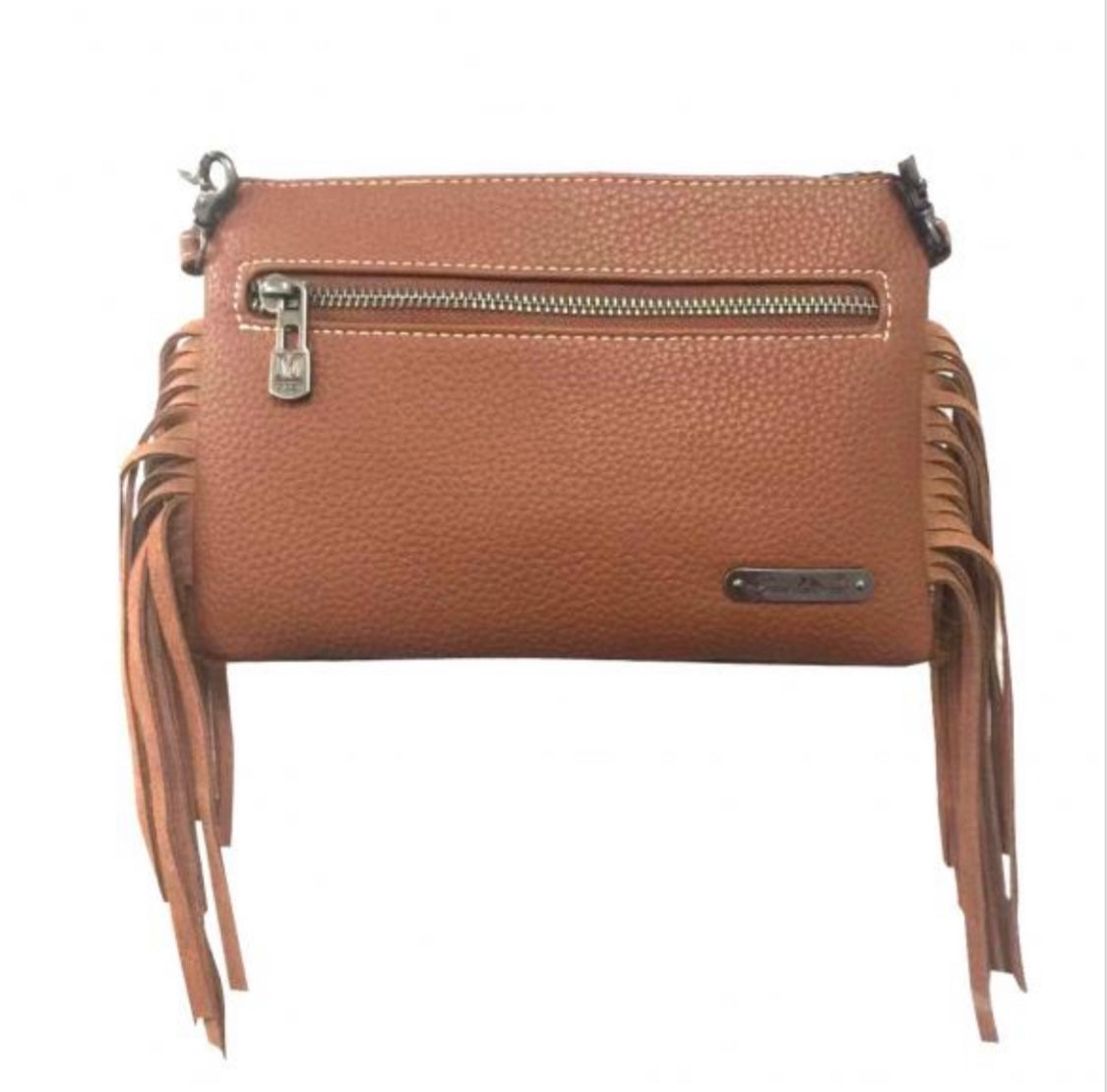 MONTANA WEST BRINDLE COWHIDE LEATHER FRINGED CROSSBODY