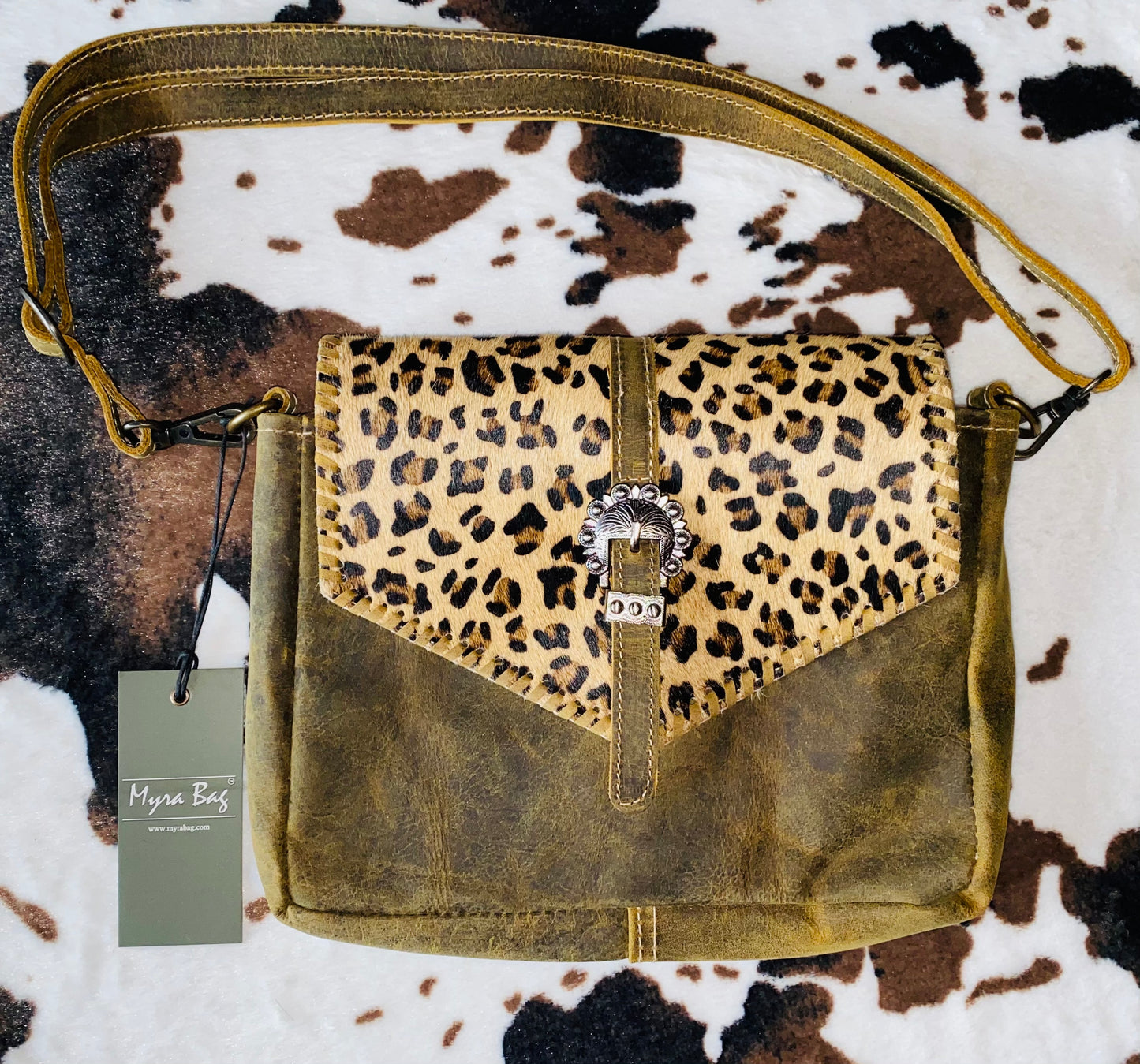 MYRA SWISH LEOPARD BAG