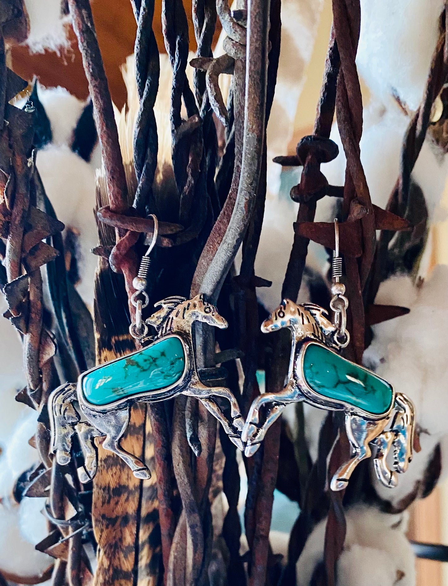 TURQUOISE HORSE EARRINGS